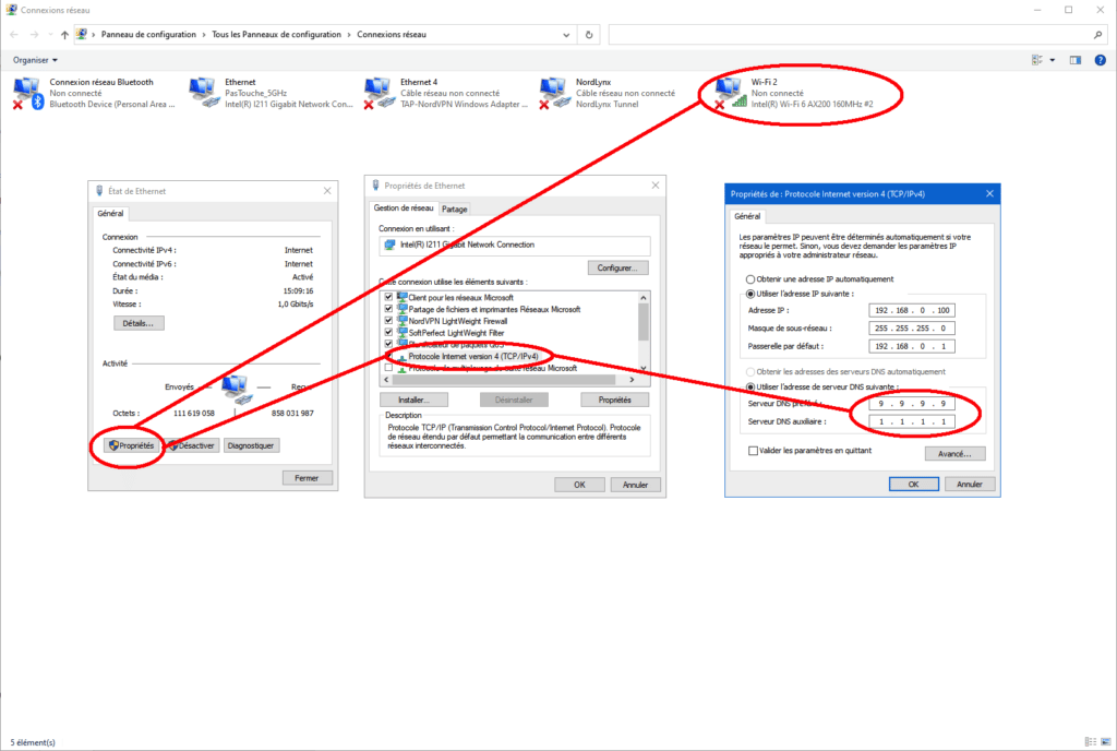 Changer le DNS sous Windows 10