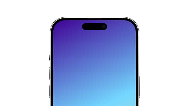 Concept de l'iPhone 14 Pro avec le grand poinçon central