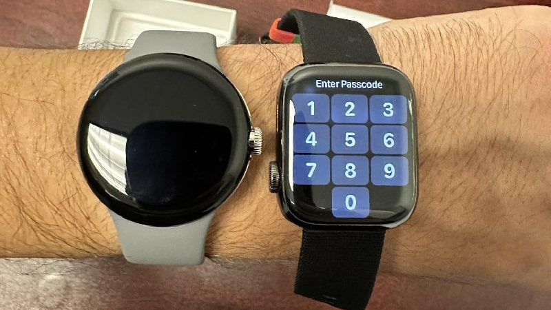 Comparaison entre la Pixel Watch et l'Apple Watch 41 mm