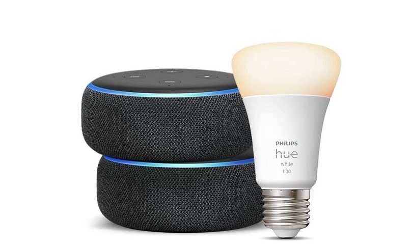Image 1 : Kit Echo Dot 3e génération + ampoules connectées à petit prix chez Amazon