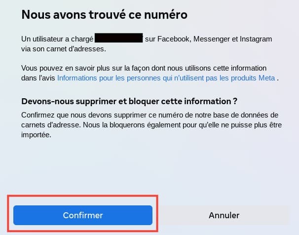 Image 3: Facebook, Instagram: how to delete your number from the database?