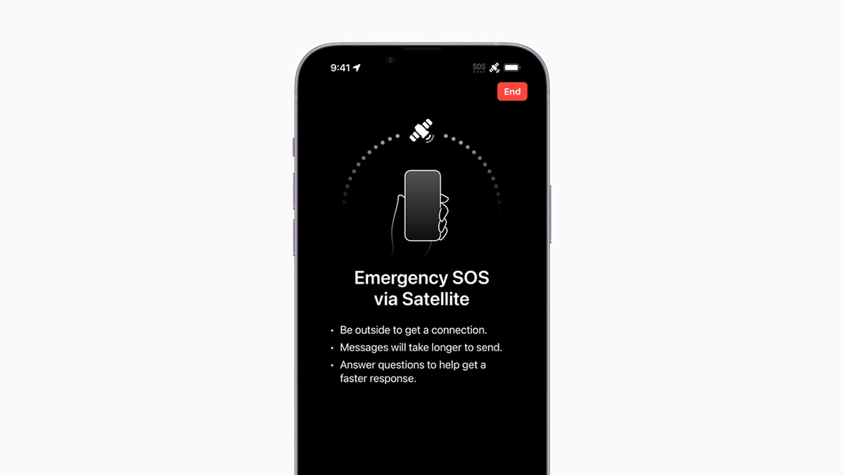 La fonction SOS d'urgence par satellite de l'iPhone 14
