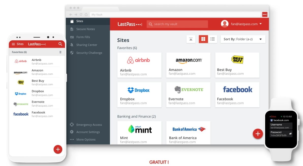 LastPass gestionnaire de mots de passe