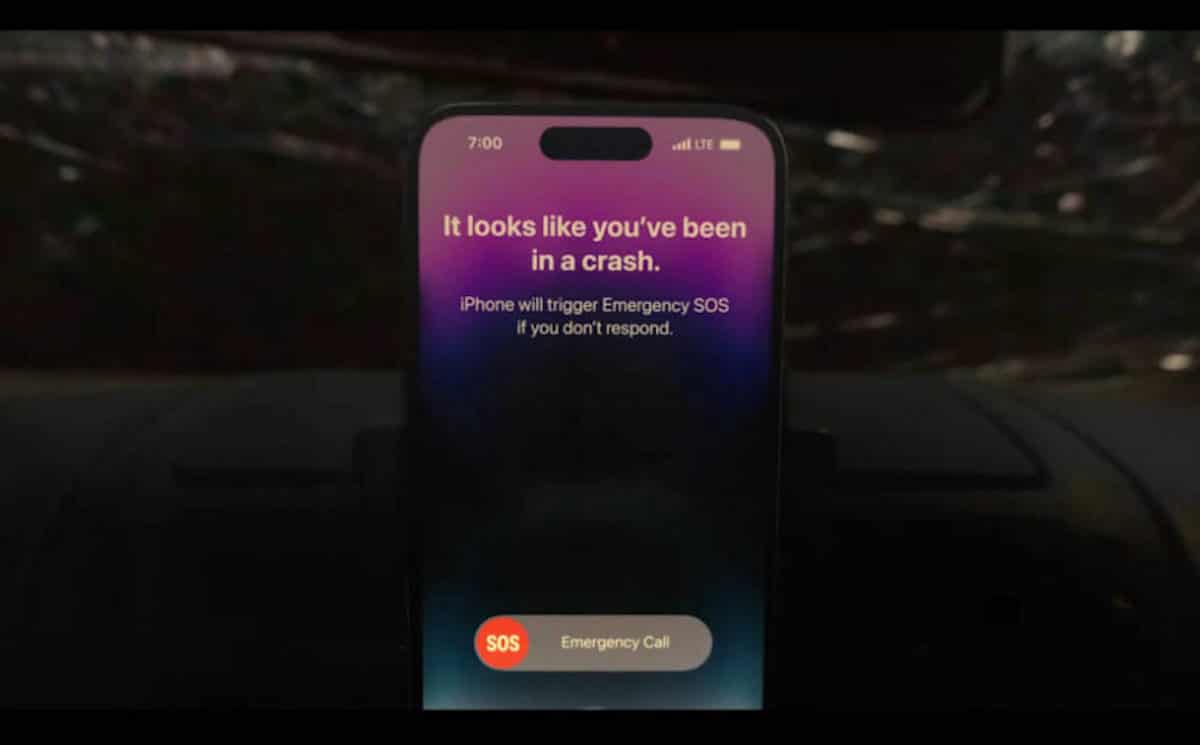 La détection d'accidents sur iPhone 14 © Apple