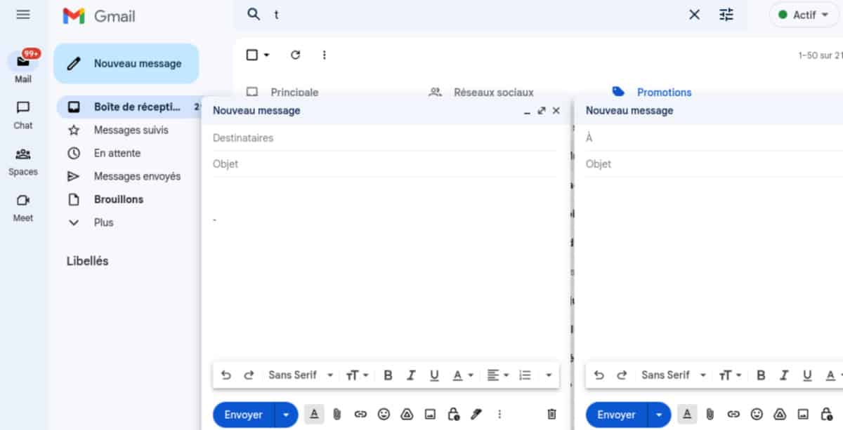 gmail interface