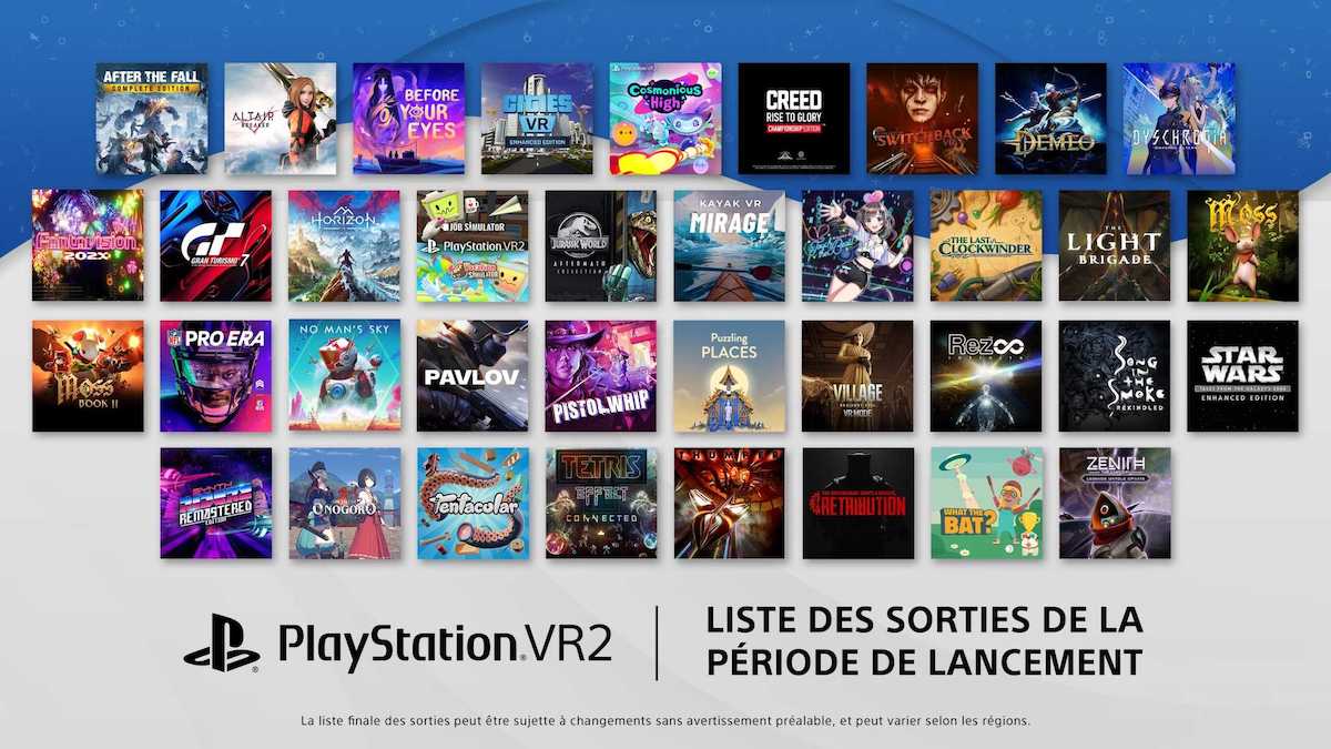 Les jeux du PSVR 2 à son lancement