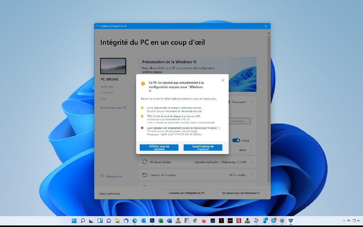 Image 1 : Windows 11 : comment l'installer sur un PC non compatible, sans puce TPM 2.0 ?