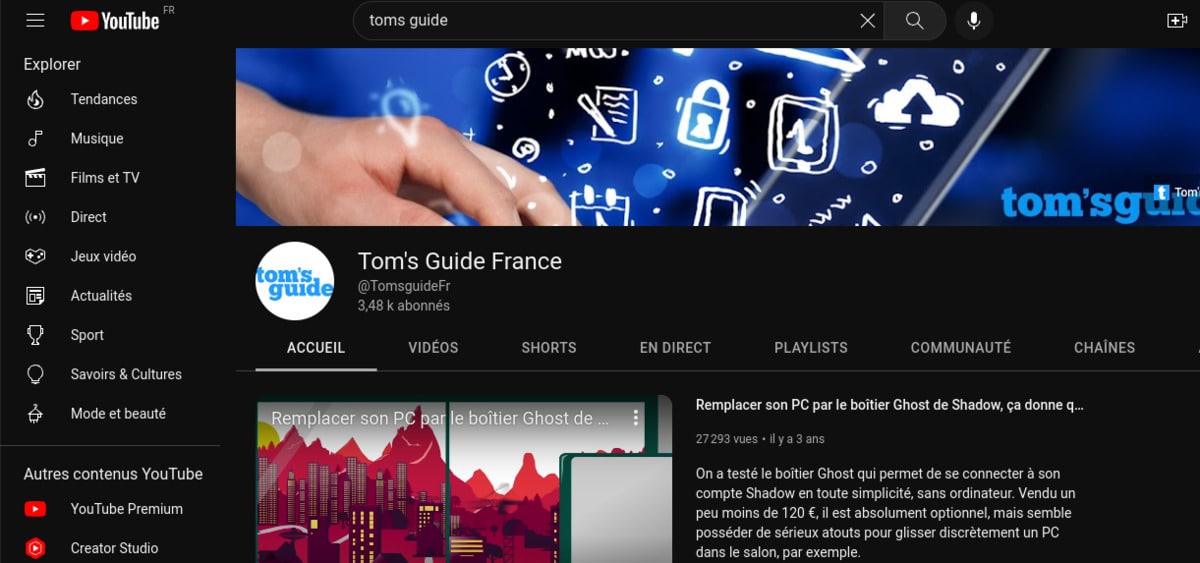 youtube mode sombre