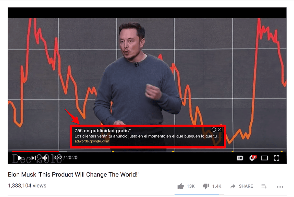 Un exemple de publicité type overlay ads sur YouTube © YouTube