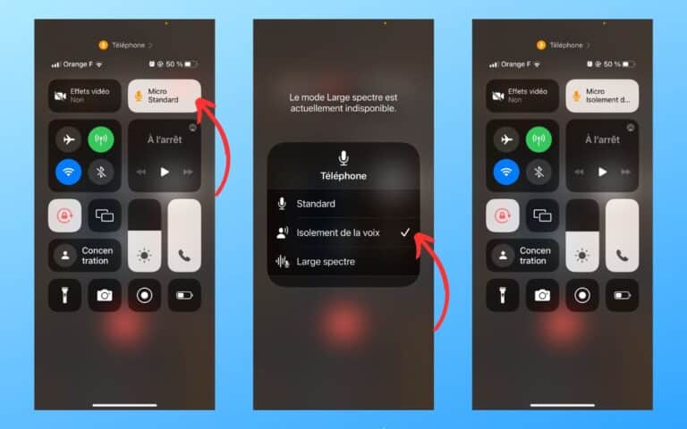 Comment activer l'isolement de la voix lors d'appels téléphoniques sur