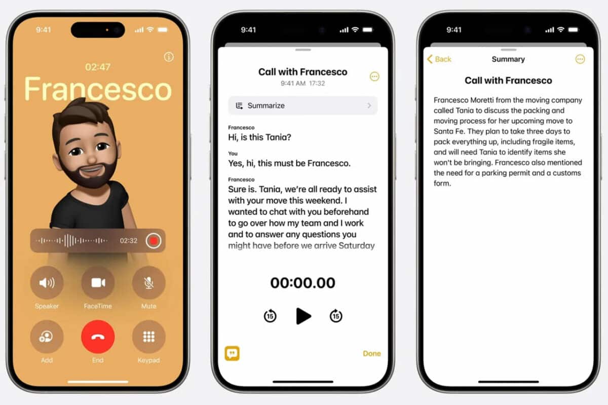 Enregistrement appel iOS 18