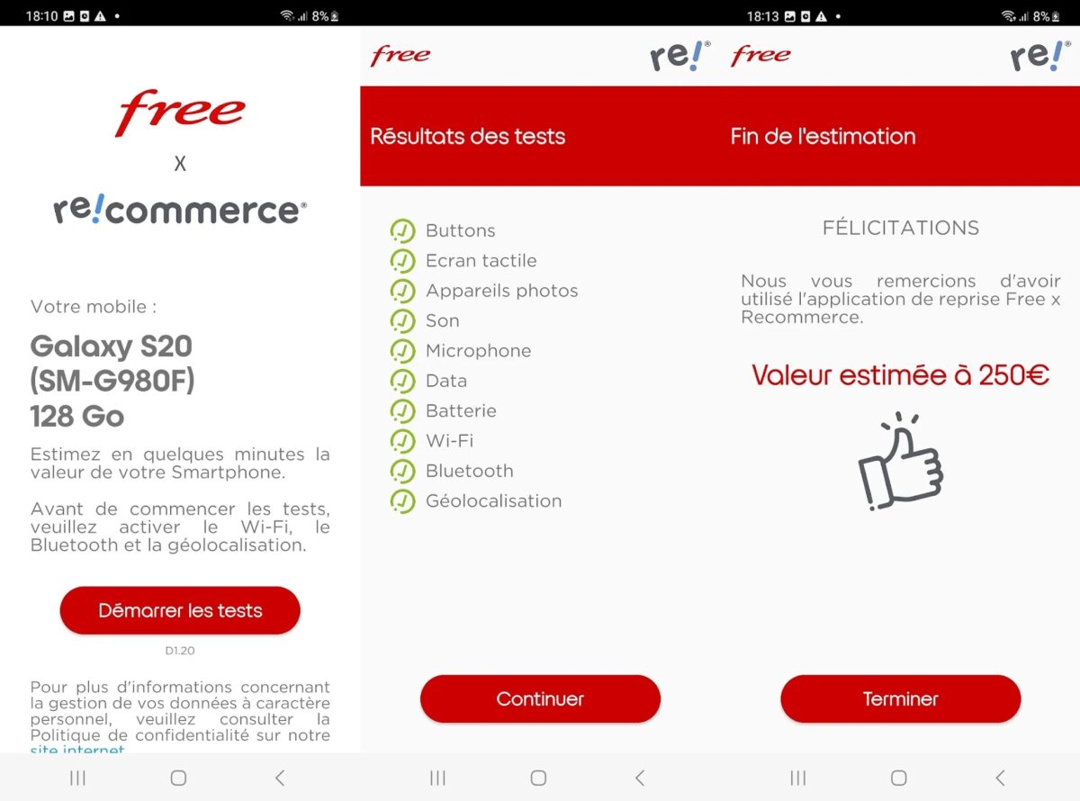 free opérateur reprise mobile smartphone application ios Android tuto
