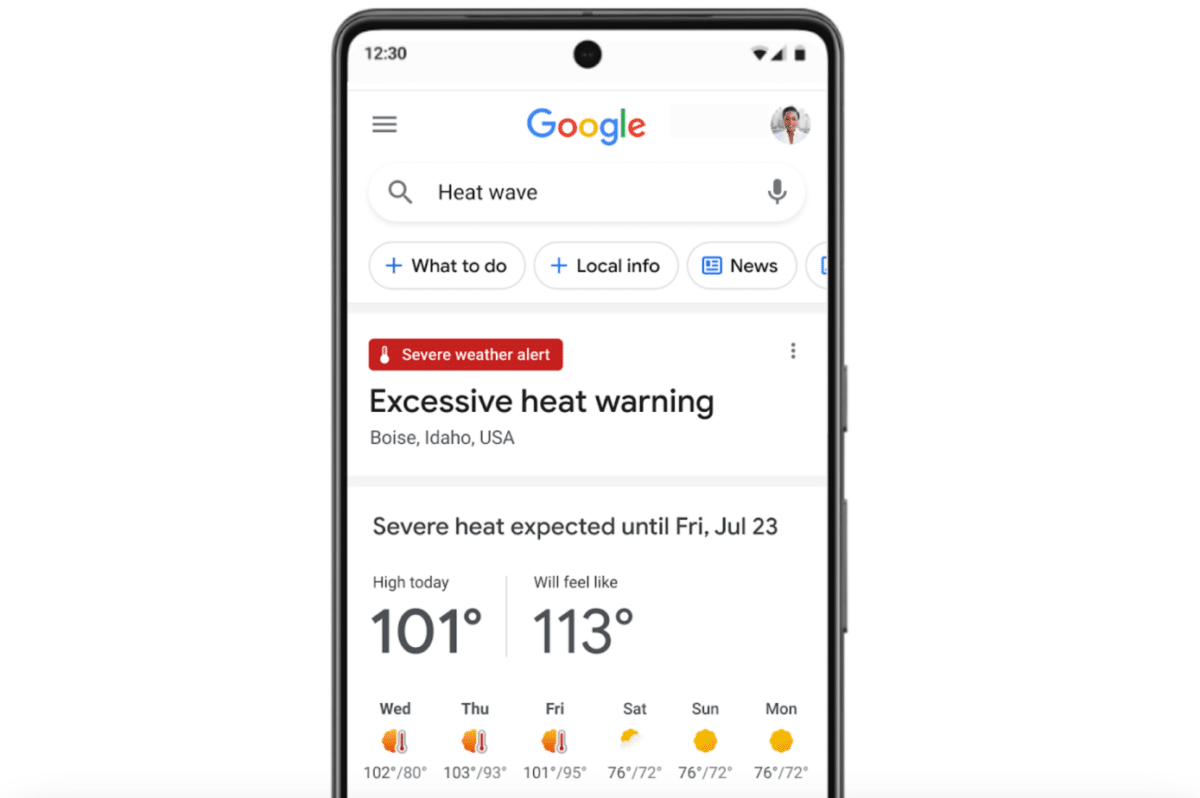 google canicule canicules vagues de chaleur moteur de recherche firme de mountain view nouveauté fonctionnalité santé