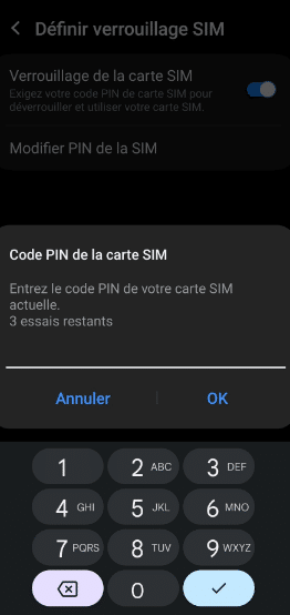 comment changer le code du téléphone