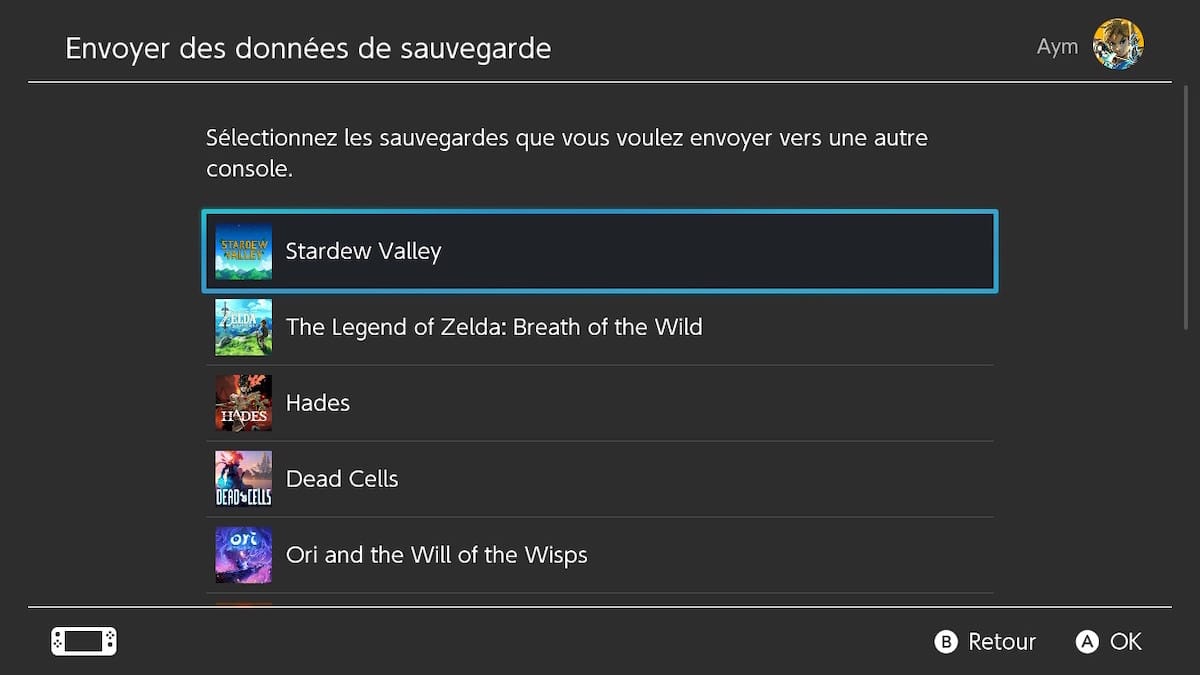 Transférer sa sauvegarde sur Nintendo Switch