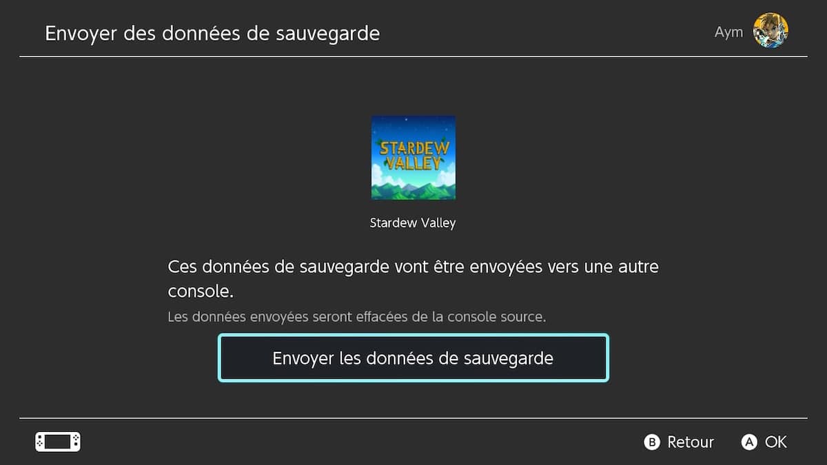 Transférer sa sauvegarde sur Nintendo Switch