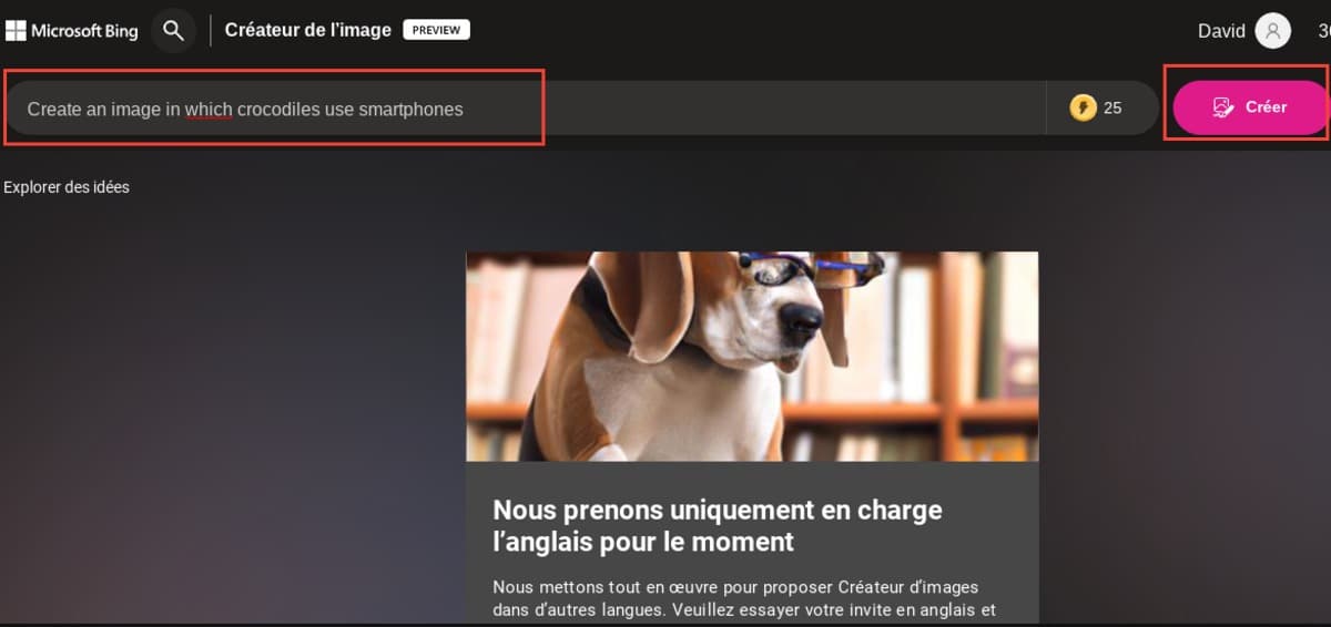 Bing Microsoft générateur images IA