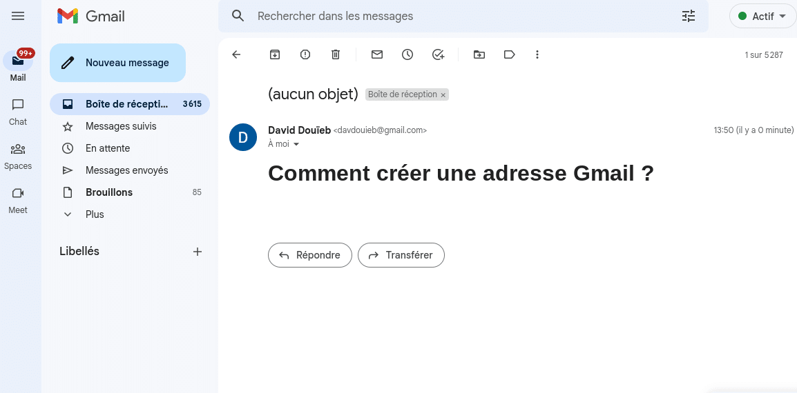 gmail adresse mail créer 