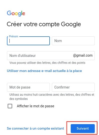 gmail compte créer adresse