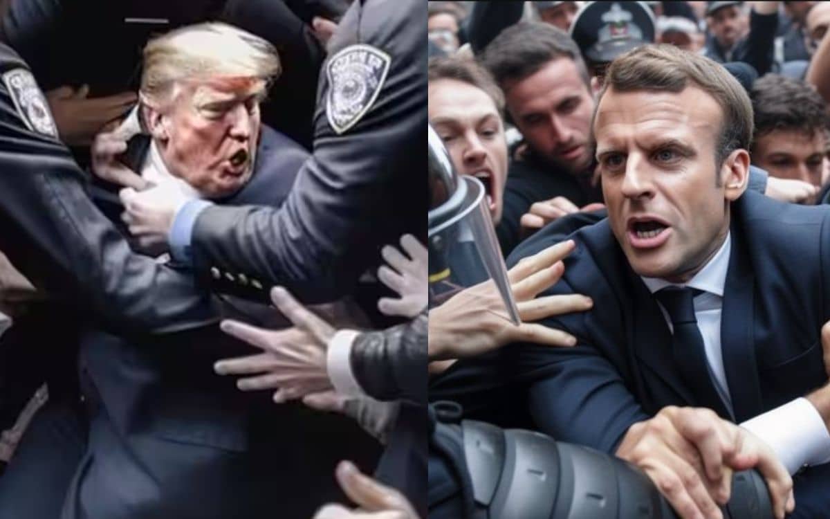 Midjourney photos générées par l'IA Trump Macron 