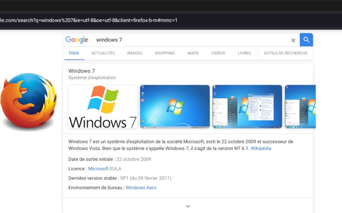 Mozilla Firefox Windows 7  prise en charge 2024 