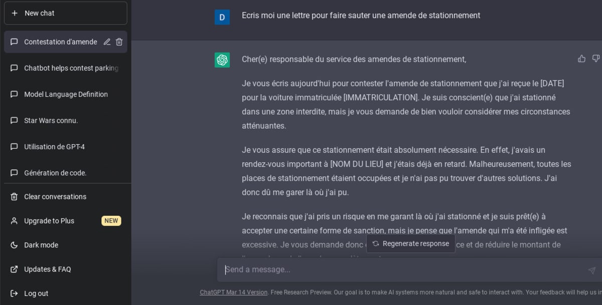 amende ChatGPT lettre OpenAI 