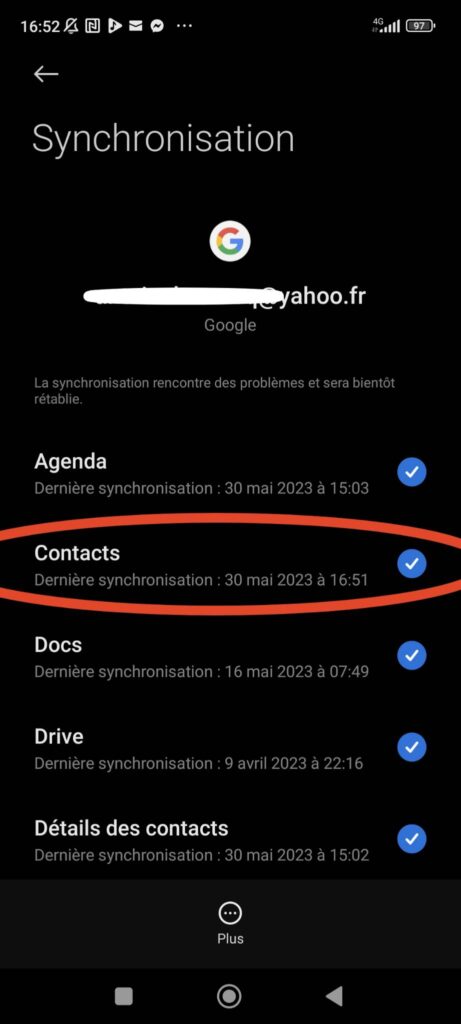 Android Google COntacts