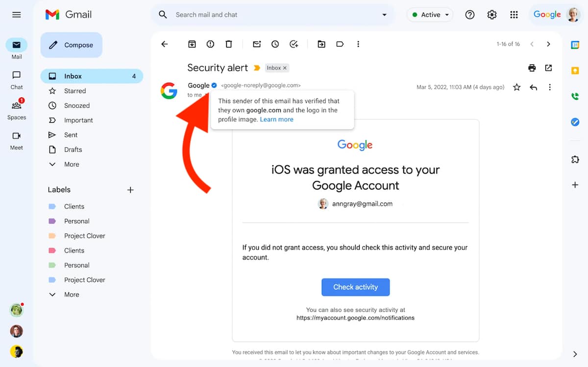 Gmail gets a certification badge