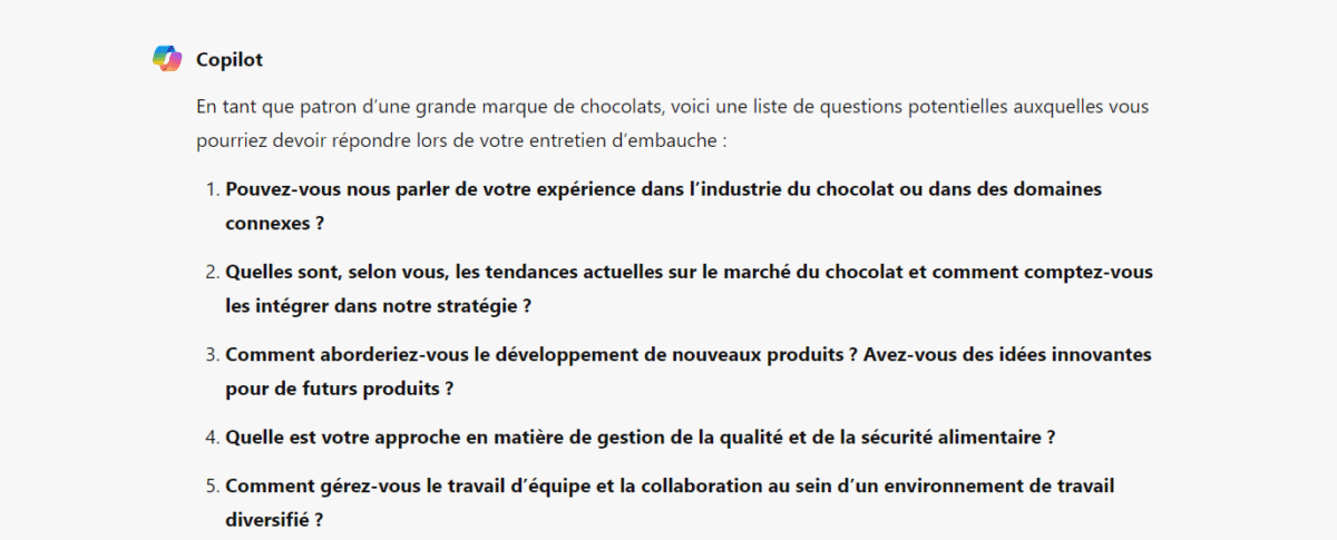 copilot microsoft prompt requête