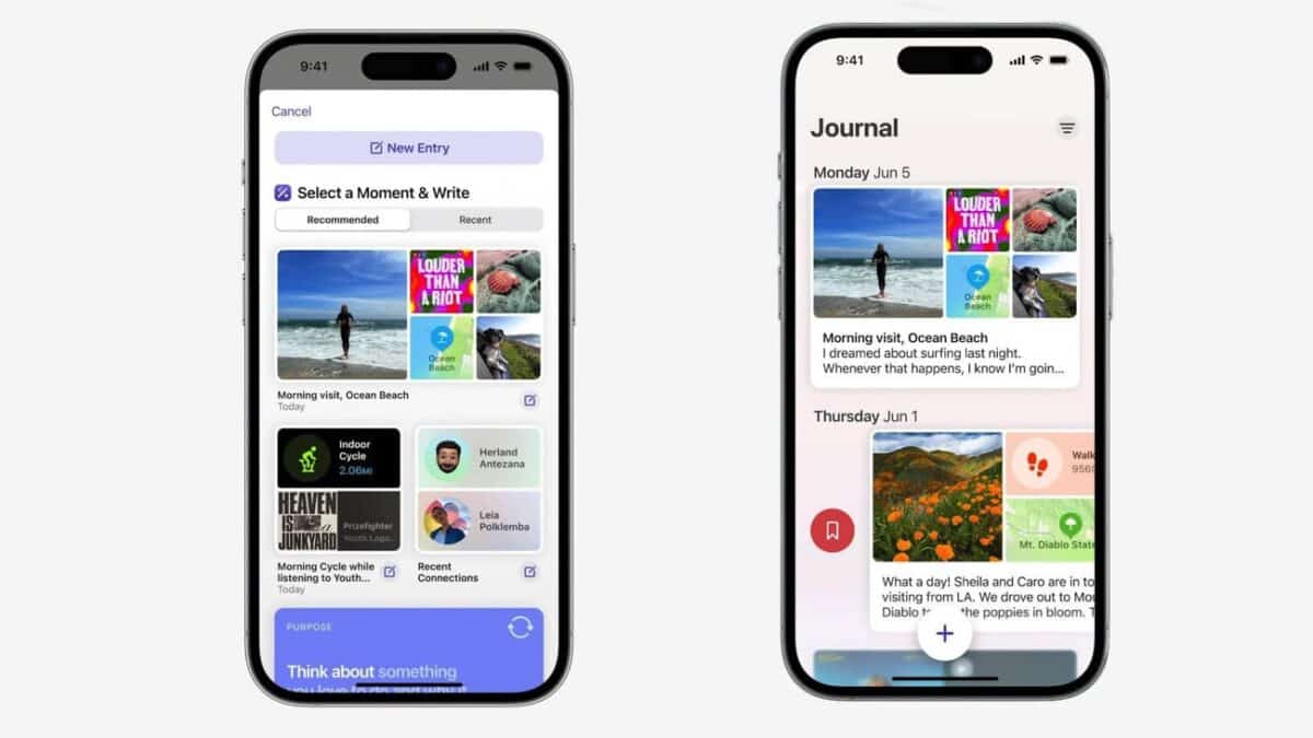 Journal sur iOS 17