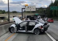 Une Tesla accidentée