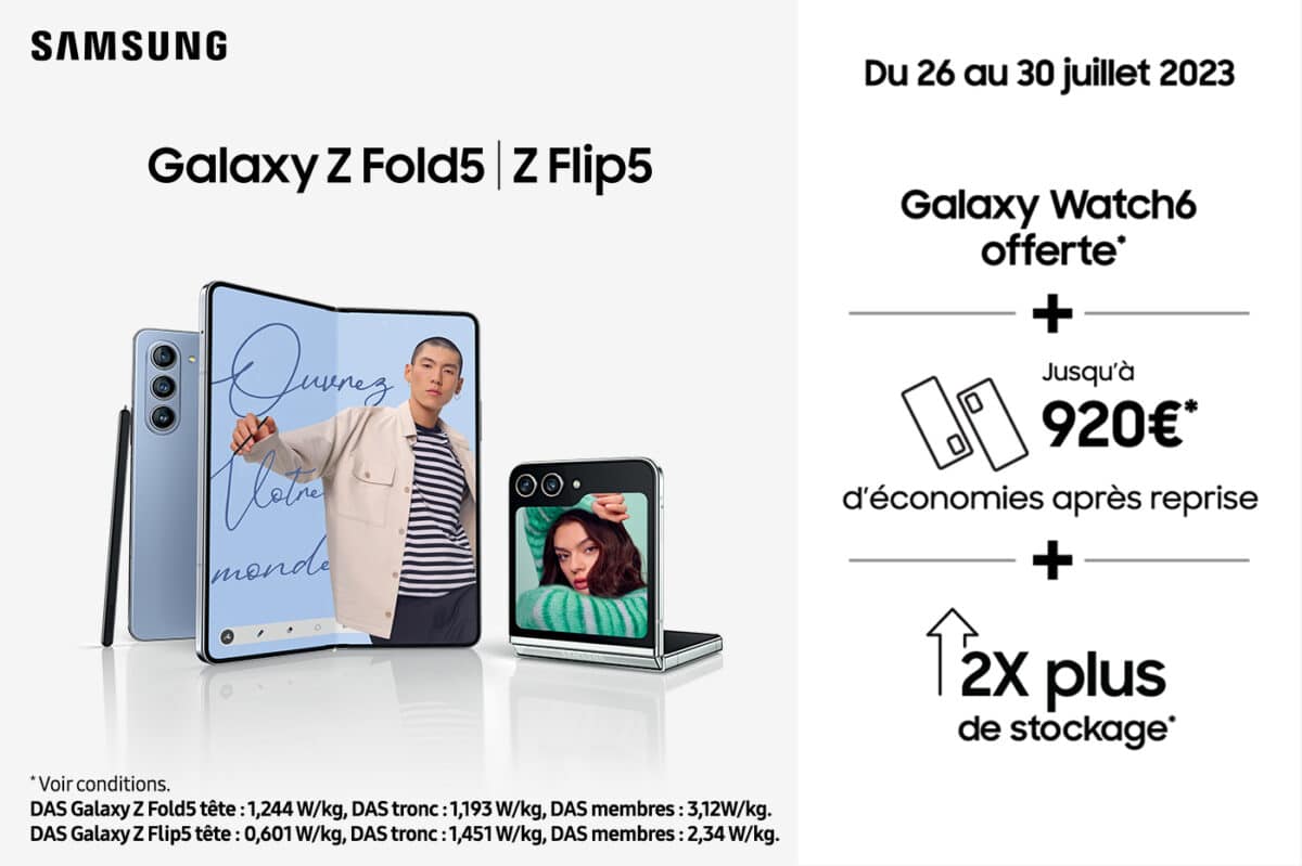 Samsung galaxy Z fold 5 et Z flip 5 précommande