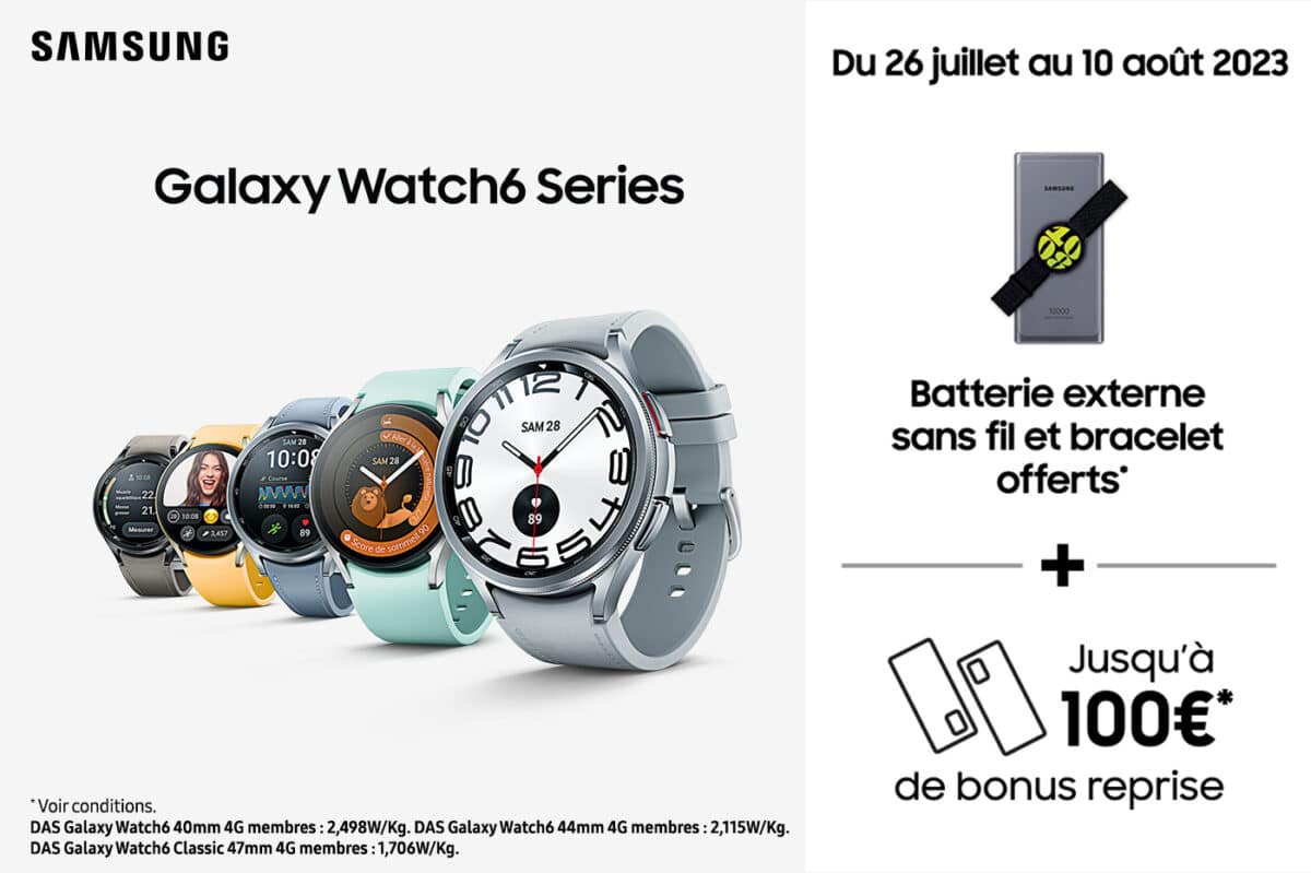 SOLDES 2024 : Montre connectée SAMSUNG Galaxy Watch6 Graphite 44mm 4G pas  cher