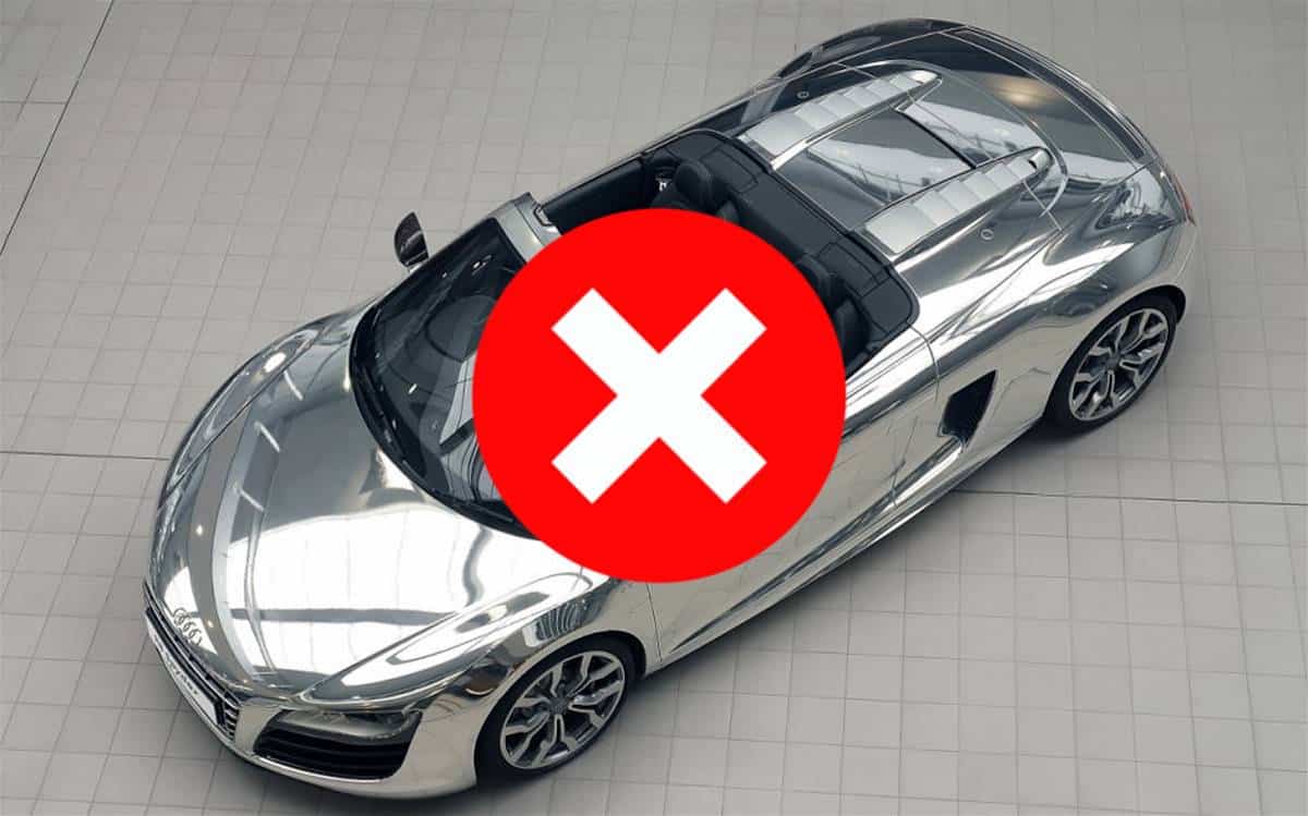 Chrome peinture interdit carrosserie 
