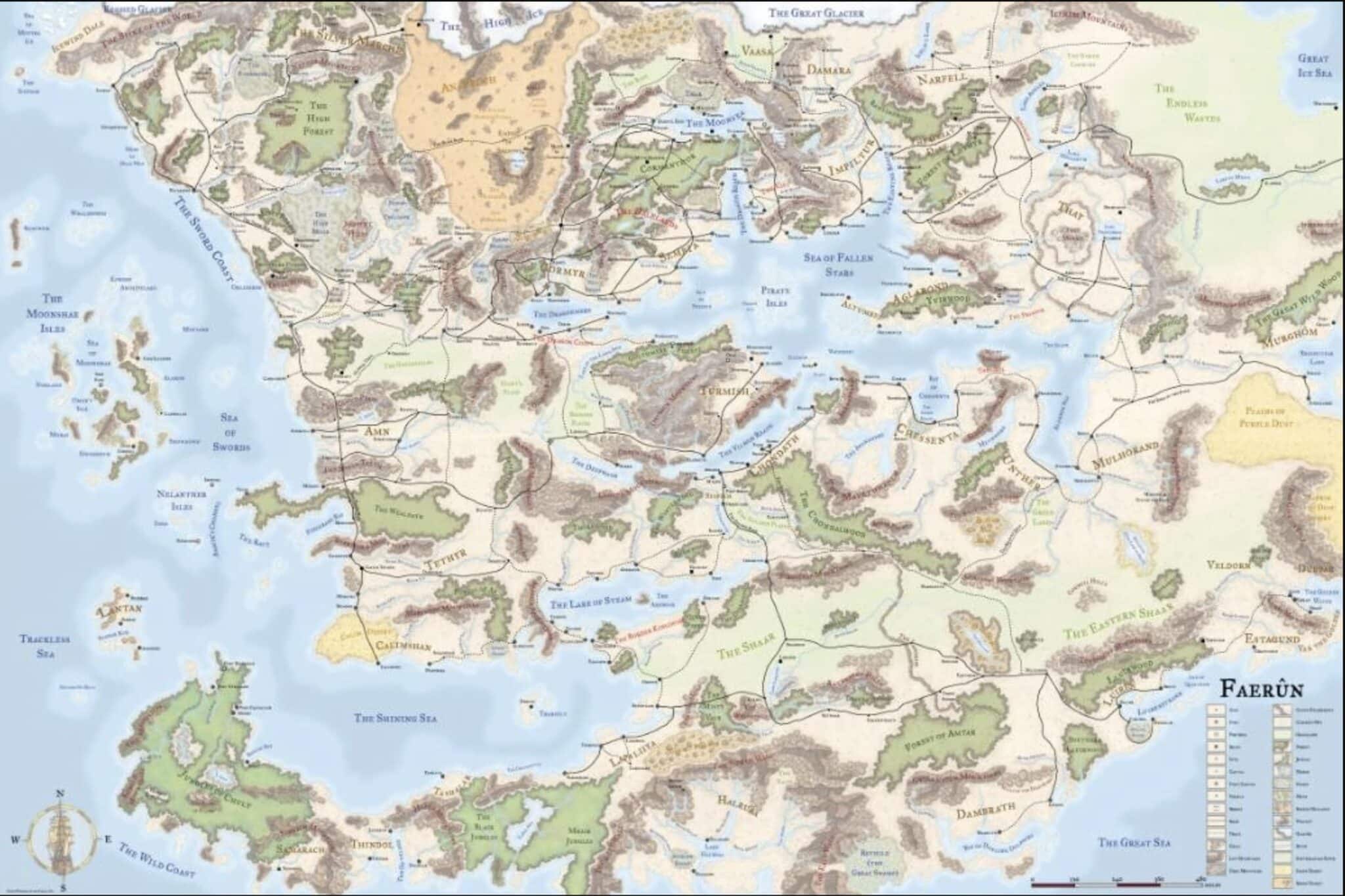 Carte de Féérune Royaumes Oubliés