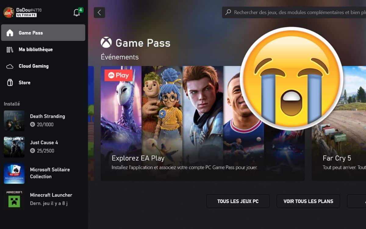 xbox game pass microsoft jeux 