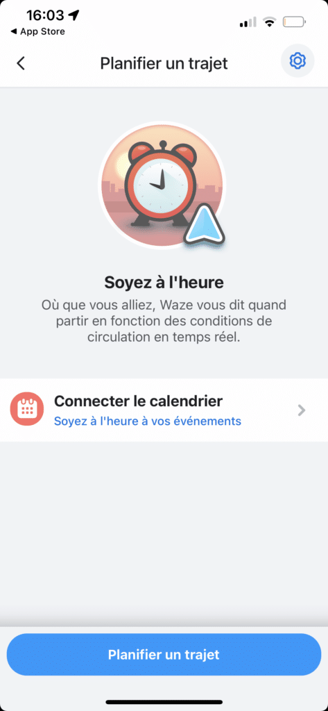 Waze planifier trajet