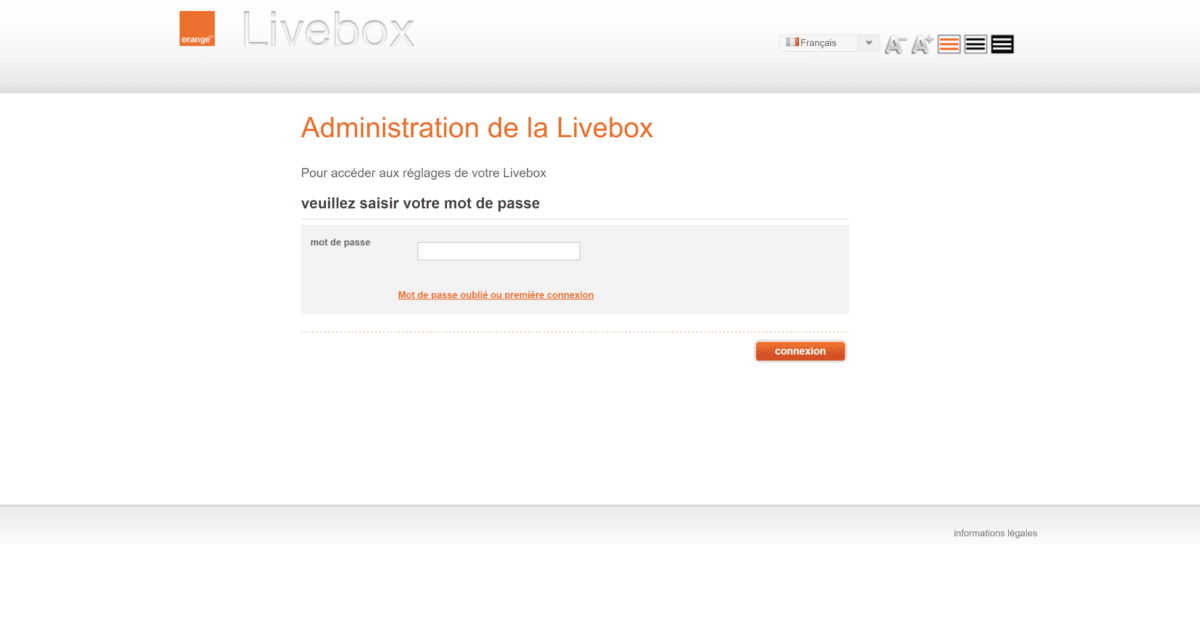 Administration de la Livebox