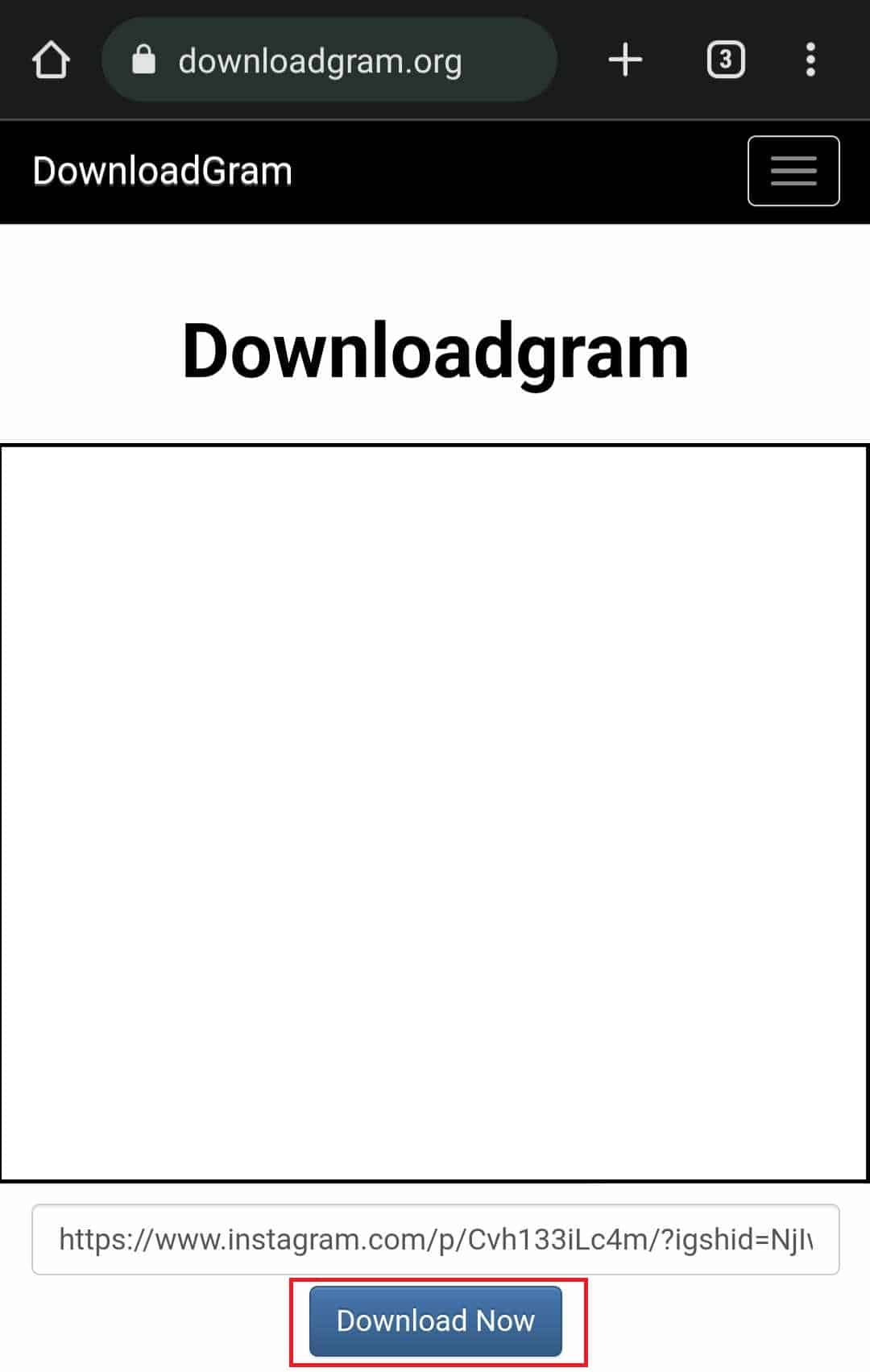 Télécharger photo sur Downloadgram 