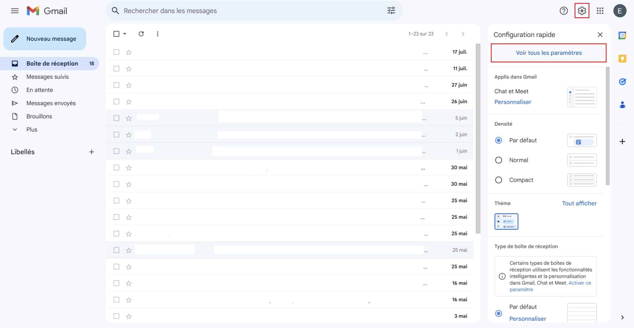 Paramètres Gmail