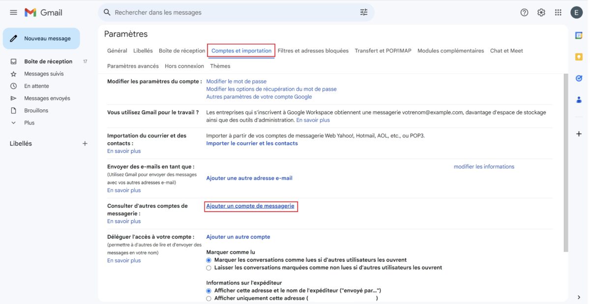Gmail comment ajouter une autre adresse mail à son compte