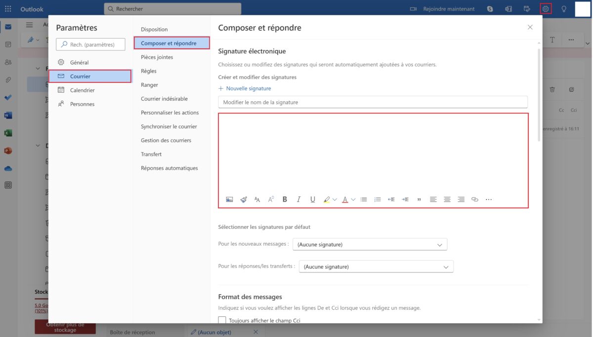 Signature électronique Outlook