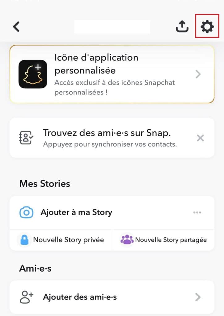 Réglages Snapchat iOS