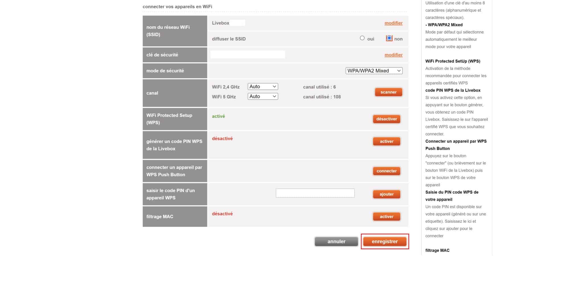 Diffuser le SSID Wi-Fi
