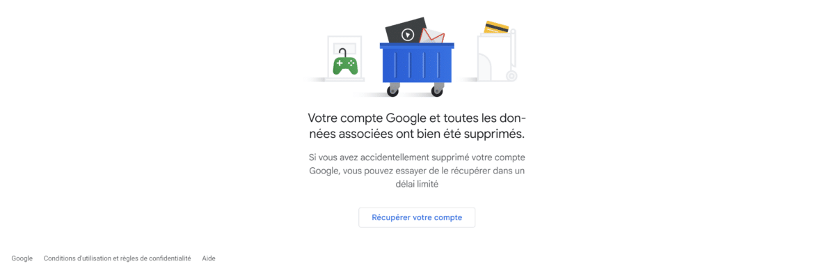 Suppression effectuée Gmail