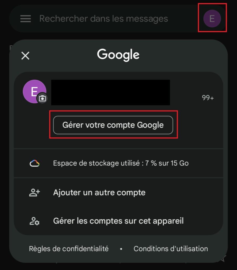 Gérer votre compte Google mobile