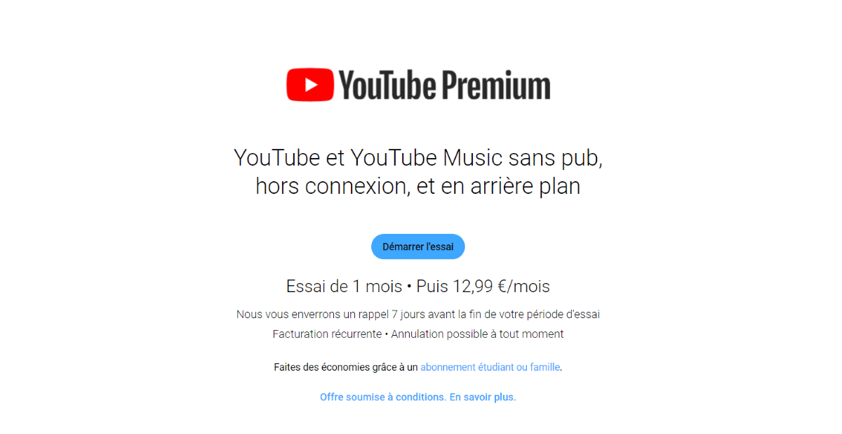 youtube premium music prix augmentent france