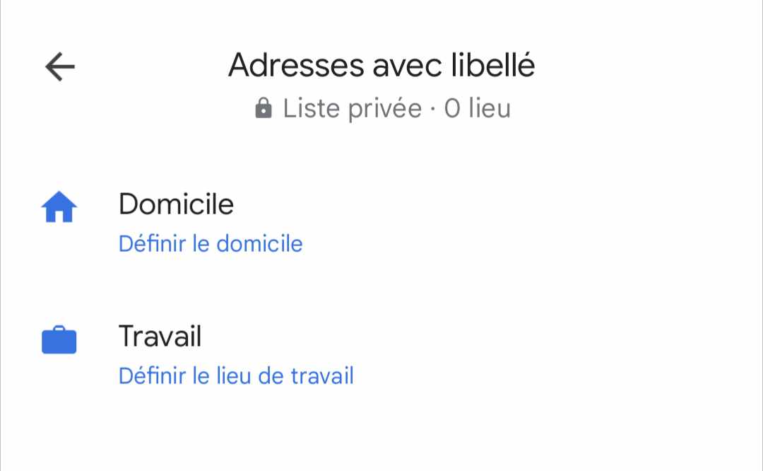 Domicile et travail Google Maps