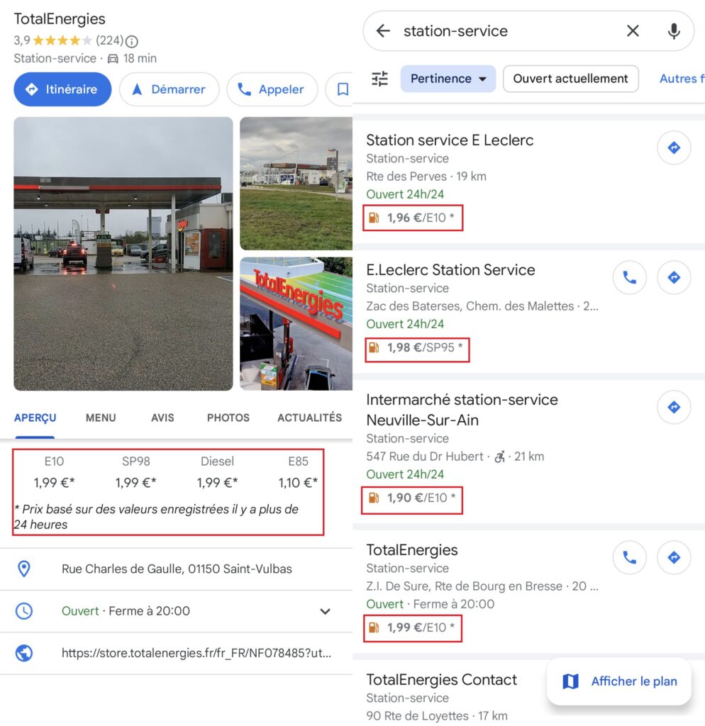 Station-service Google Maps