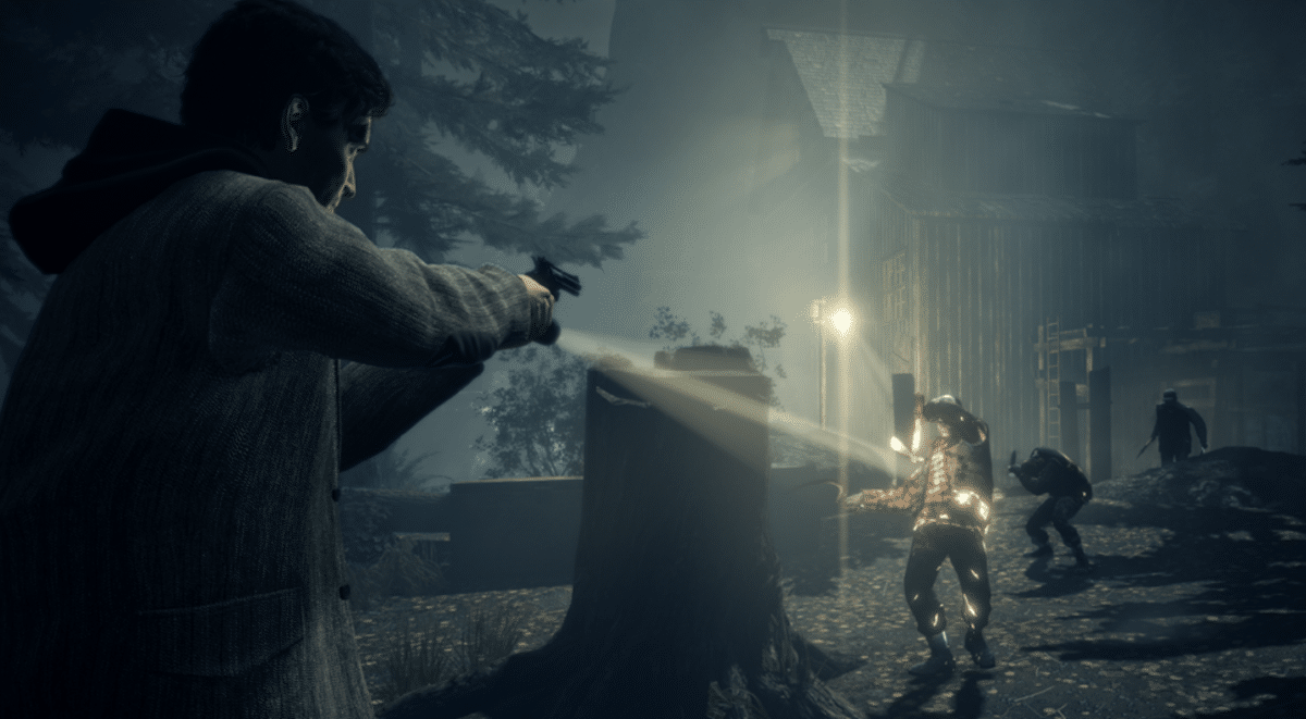 Alan Wake tire sur des ennemis